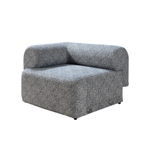 Lena Blue Boucle 3-Piece Curved Sectional