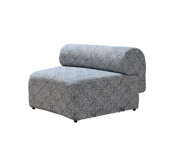 Lena Blue Boucle 3-Piece Curved Sectional