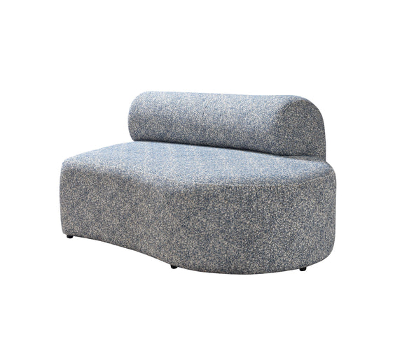 Lena Blue Boucle 3-Piece Curved Sectional