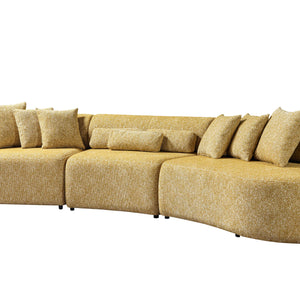 Lena Mustard Boucle 3-Piece Curved Sectional