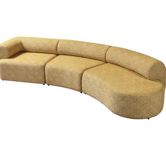 Lena Mustard Boucle 3-Piece Curved Sectional