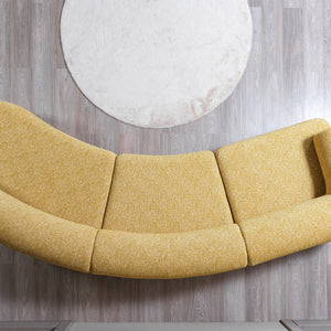 Lena Mustard Boucle 3-Piece Curved Sectional