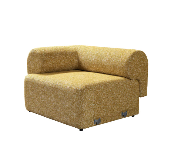 Lena Mustard Boucle 3-Piece Curved Sectional