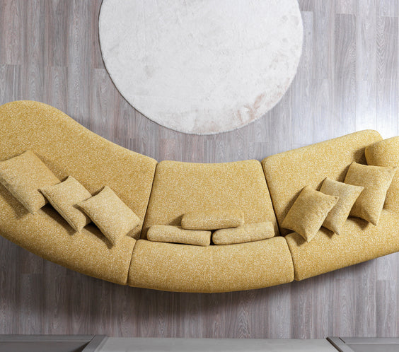 Lena Mustard Boucle 3-Piece Curved Sectional