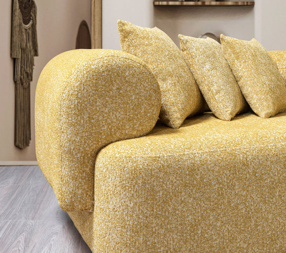 Lena Mustard Boucle 3-Piece Curved Sectional