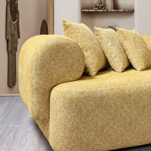 Lena Mustard Boucle 3-Piece Curved Sectional