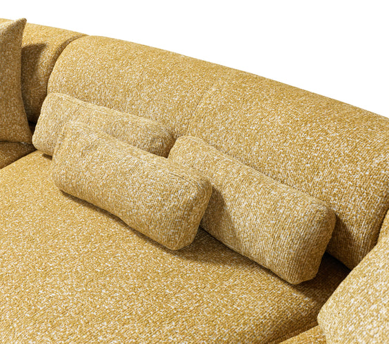 Lena Mustard Boucle 3-Piece Curved Sectional