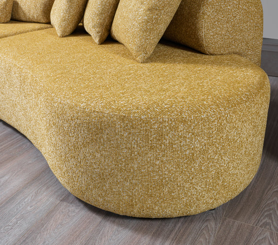 Lena Mustard Boucle 3-Piece Curved Sectional