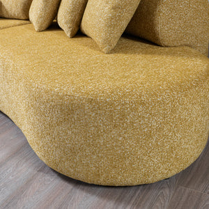 Lena Mustard Boucle 3-Piece Curved Sectional