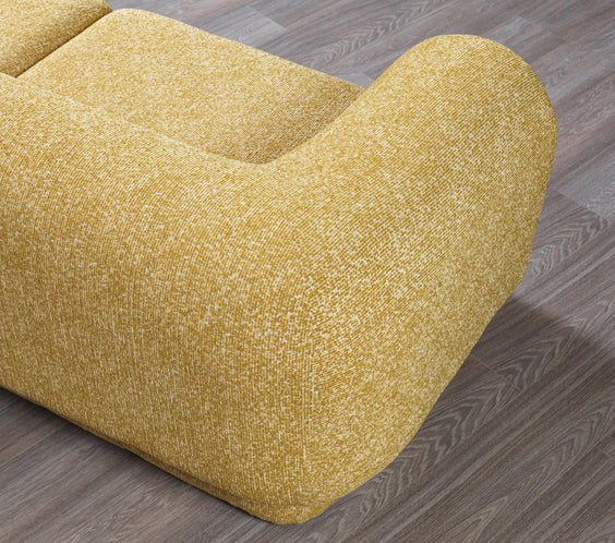 Lena Mustard Boucle 3-Piece Curved Sectional