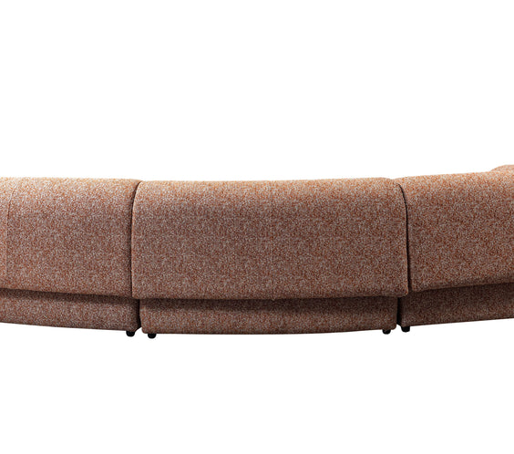 Lena Orange Boucle 3-Piece Curved Sectional