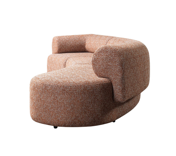 Lena Orange Boucle 3-Piece Curved Sectional