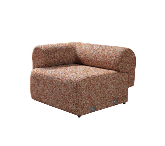 Lena Orange Boucle 3-Piece Curved Sectional