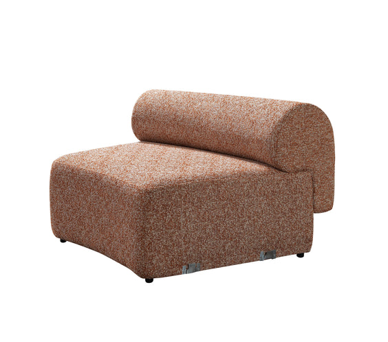 Lena Orange Boucle 3-Piece Curved Sectional