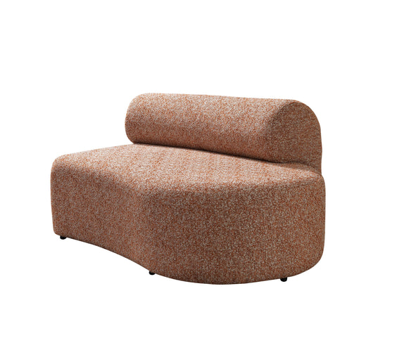 Lena Orange Boucle 3-Piece Curved Sectional