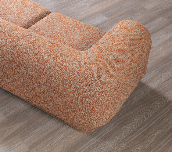 Lena Orange Boucle 3-Piece Curved Sectional