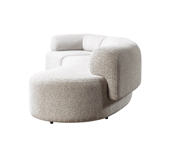 Lena Stone Boucle 3-Piece Curved Sectional
