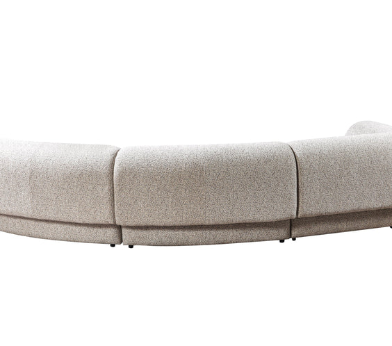 Lena Stone Boucle 3-Piece Curved Sectional