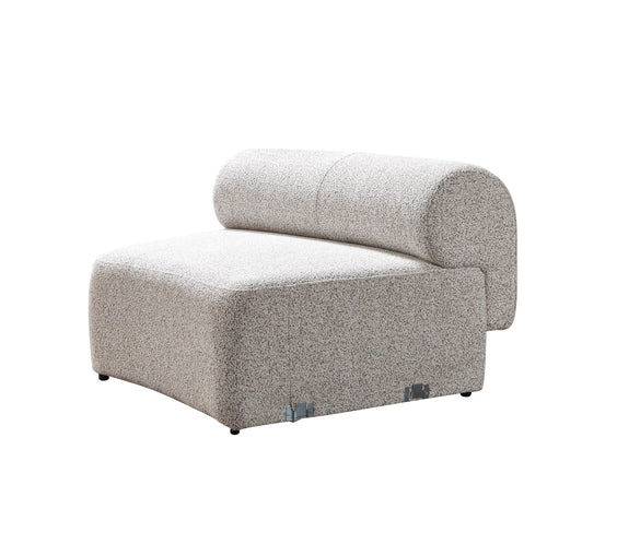 Lena Stone Boucle 3-Piece Curved Sectional