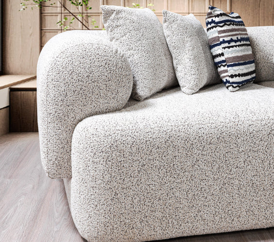 Lena Stone Boucle 3-Piece Curved Sectional