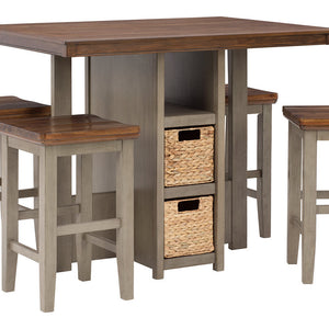 Lettner Gray/Brown 5-Piece Counter Height Set