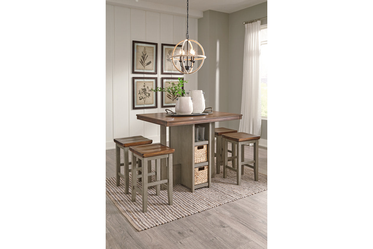 Lettner Gray/Brown 5-Piece Counter Height Set