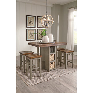 Lettner Gray/Brown 5-Piece Counter Height Set