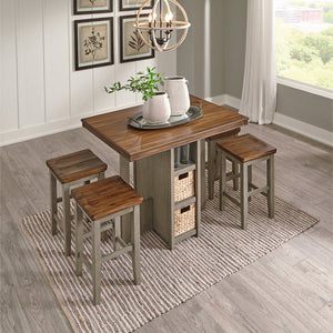 Lettner Gray/Brown 5-Piece Counter Height Set