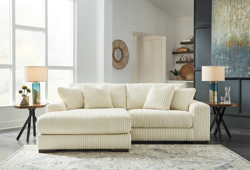 Ashley Lindyn Ivory 2-Piece RAF Chaise Sectional