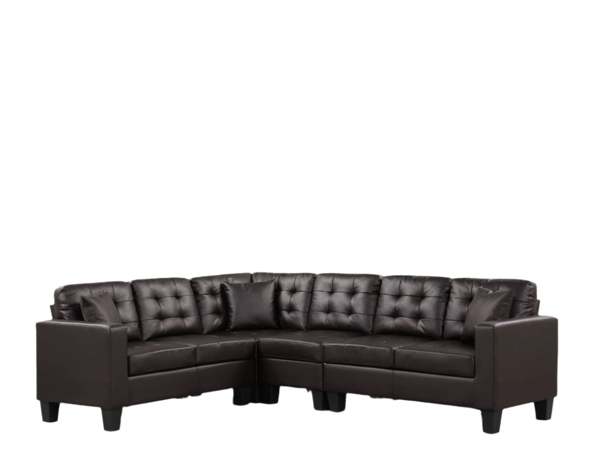 Logan Espresso PU Leather Reversible Sectional