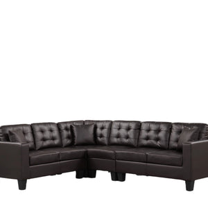 Logan Espresso PU Leather Reversible Sectional