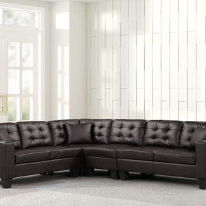 Logan Espresso PU Leather Reversible Sectional