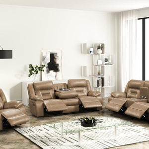 Luka Brown 3-Piece Reclining Living Room Set