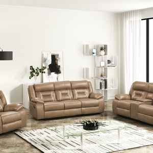 Luka Brown 3-Piece Reclining Living Room Set