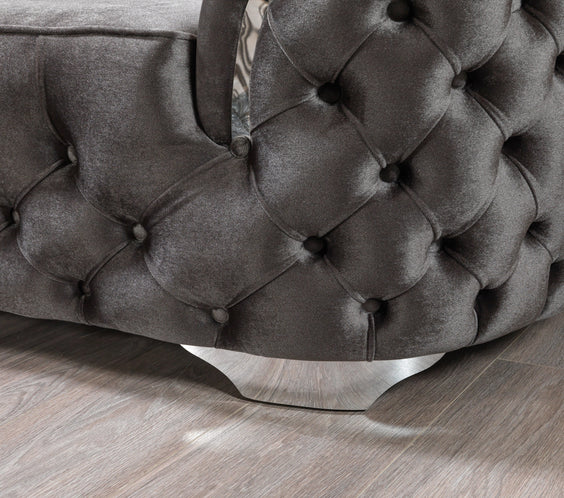 Lupino Gray Velvet Sofa & Loveseat