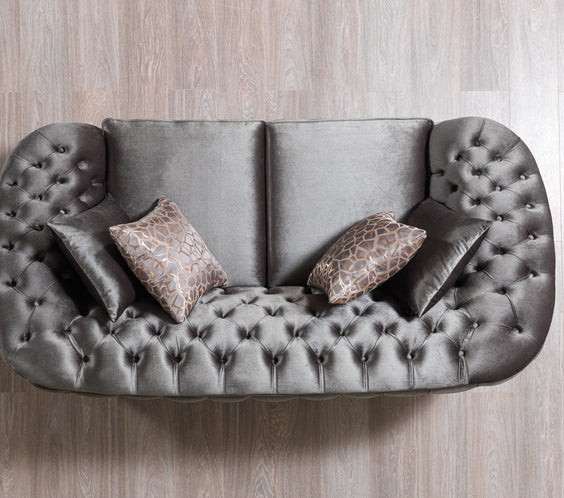 Lupino Gray Velvet Sofa & Loveseat