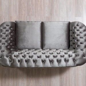 Lupino Gray Velvet Sofa & Loveseat