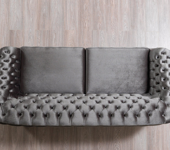 Lupino Gray Velvet Sofa & Loveseat
