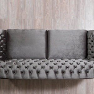 Lupino Gray Velvet Sofa & Loveseat