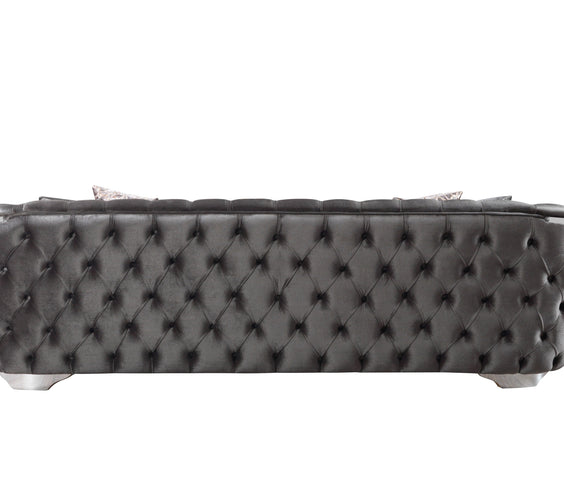 Lupino Gray Velvet Sofa & Loveseat