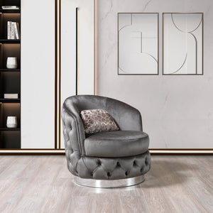 Lupino Gray Velvet Sofa & Loveseat