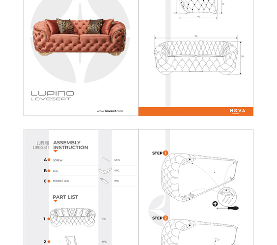 Lupino Gray Velvet Sofa & Loveseat