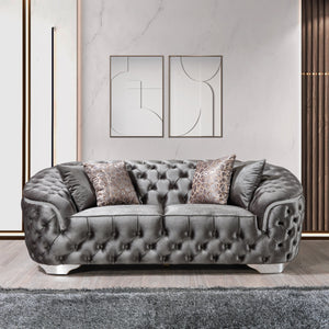 Lupino Gray Velvet Sofa & Loveseat