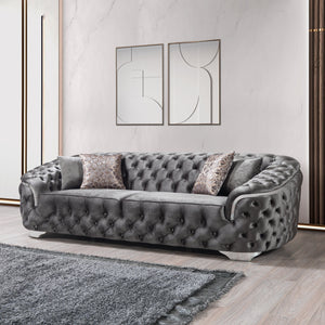 Lupino Gray Velvet Sofa & Loveseat