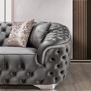 Lupino Gray Velvet Sofa & Loveseat