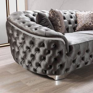 Lupino Gray Velvet Sofa & Loveseat