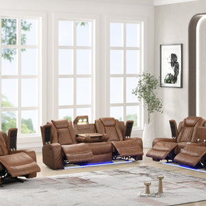 Luz Saddle 3-Piece Reclining Living Room Set