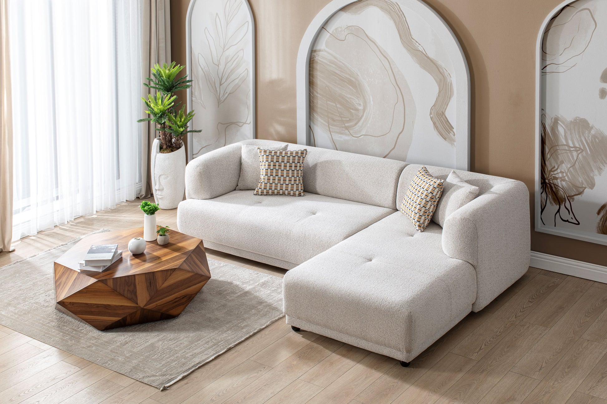 Lyna Ivory 2-Piece RAF Sectional