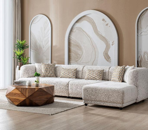 Lyna Ivory 3-Piece RAF Sectional