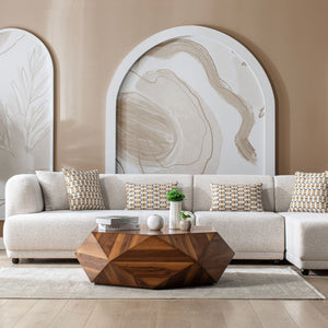 Lyna Ivory 3-Piece RAF Sectional